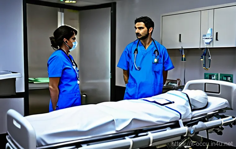 응급구조사와 의료윤리 사례 - **Prompt: The Ethical Dilemma of Triage**
"A compelling and dramatic scene inside a modern Itali...