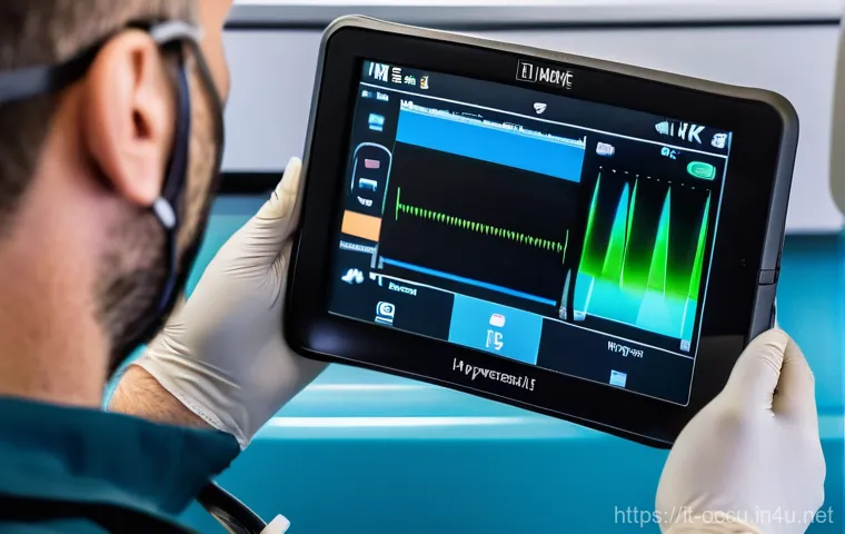 응급구조사 실무 장비 - "Inside a high-tech Italian ambulance, a male paramedic in a professional uniform is intently monito...