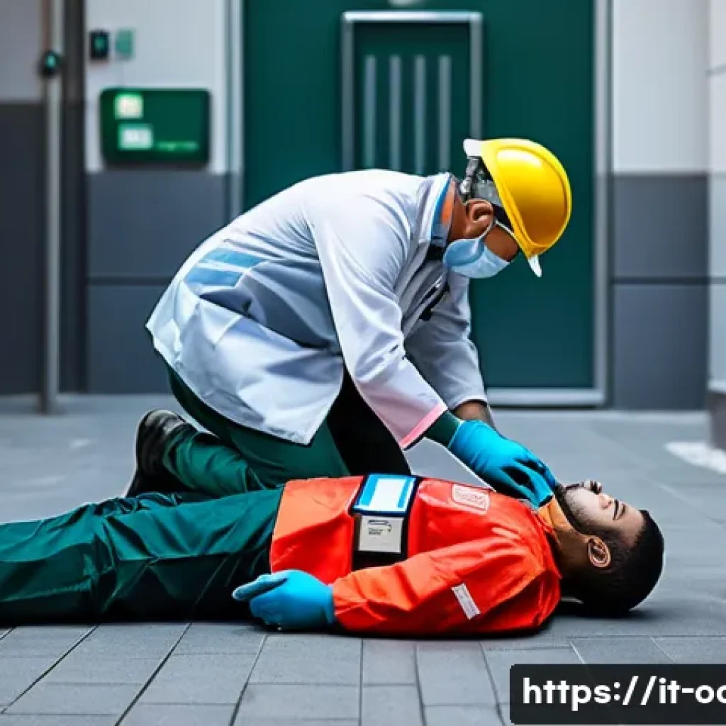 응급구조사 실무와 최신 이론 결합 - A professional emergency responder performing continuous chest compressions on a patient in an urban...