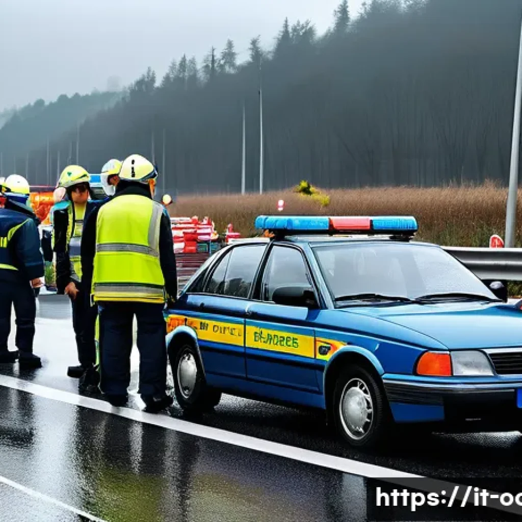 응급구조사 응급호출 시뮬레이션 - A detailed emergency simulation scene depicting Italian first responders coordinating at a complex m...