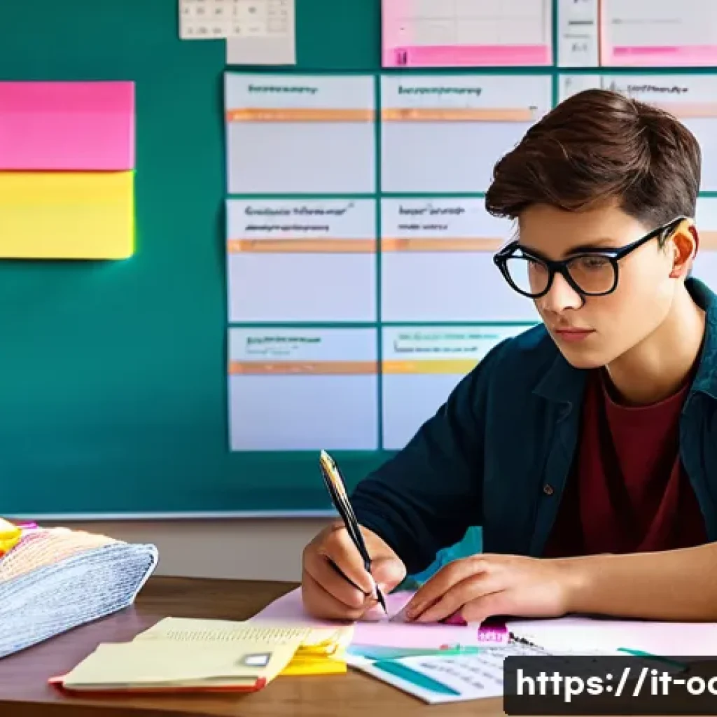 응급구조사 시험 공부 팁 - A focused young adult student sitting at a wooden desk in a bright, cozy room filled with natural li...