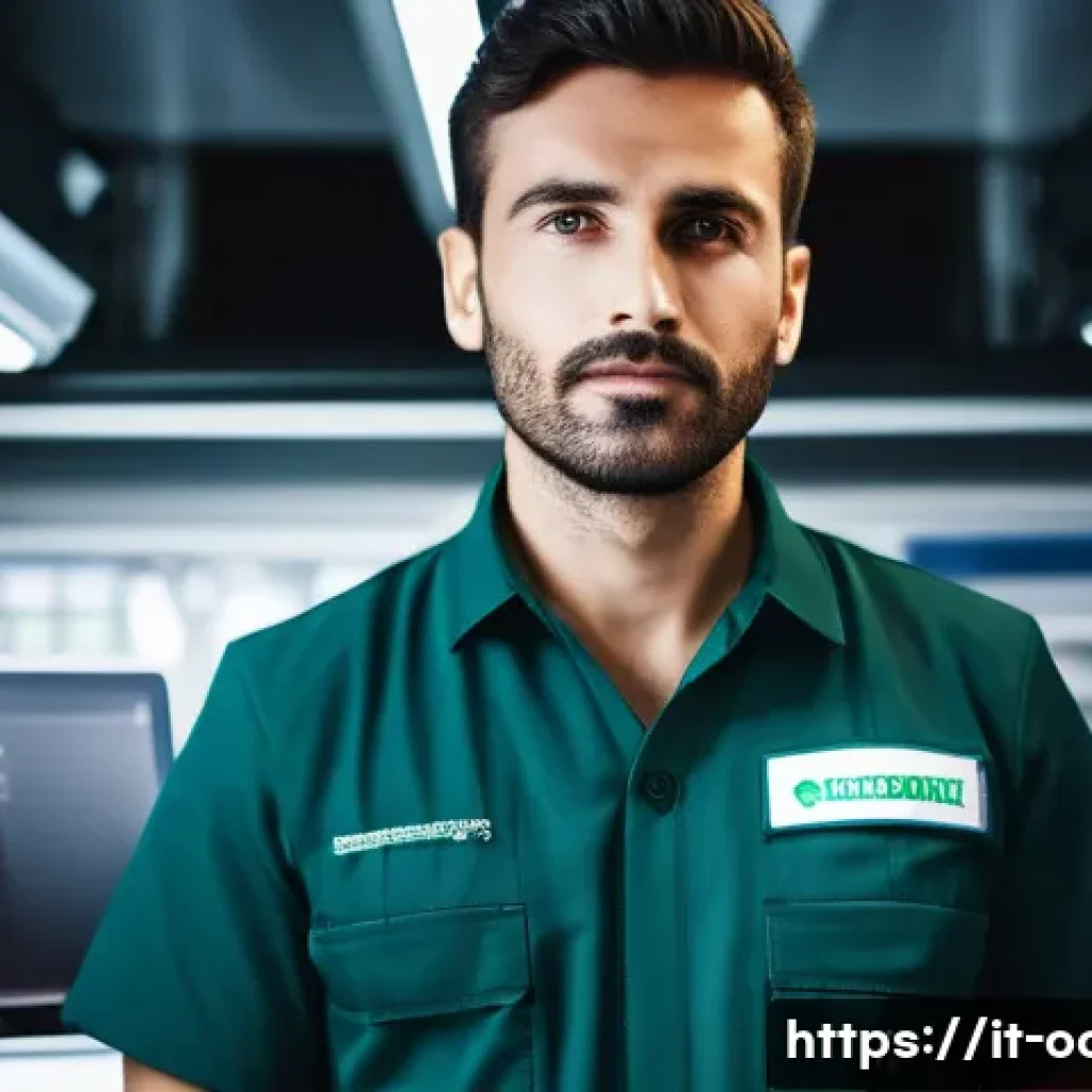 응급구조사 커리어 목표 설정 - A professional emergency medical responder in a modern Italian ambulance interior, wearing a neat un...
