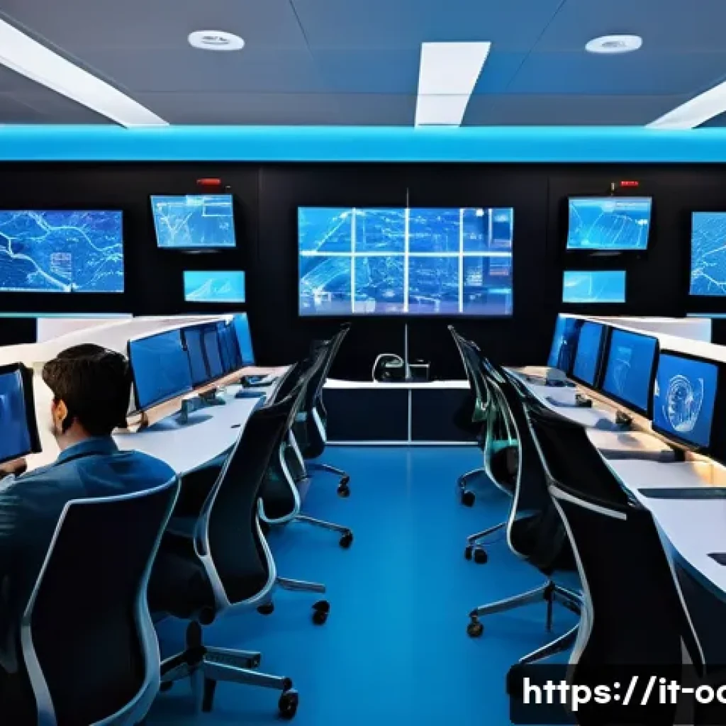 응급구조사 응급호출 시스템 - A high-tech emergency call center scene in Italy, showcasing operators using advanced AI-driven voic...