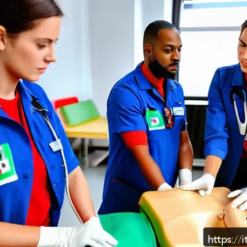 Home 32 응급구조사 자격증 취득 방법 - A professional emergency medical responder training session in Italy, showing a diverse group of adu...